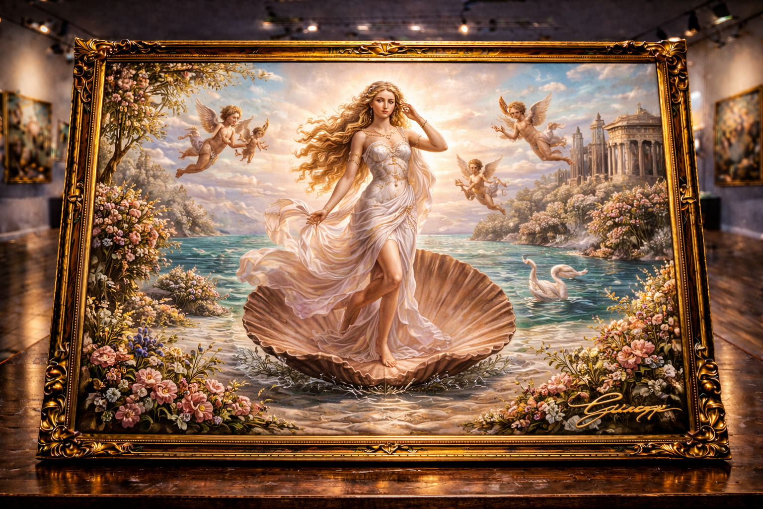 Aphrodite rising from the sea