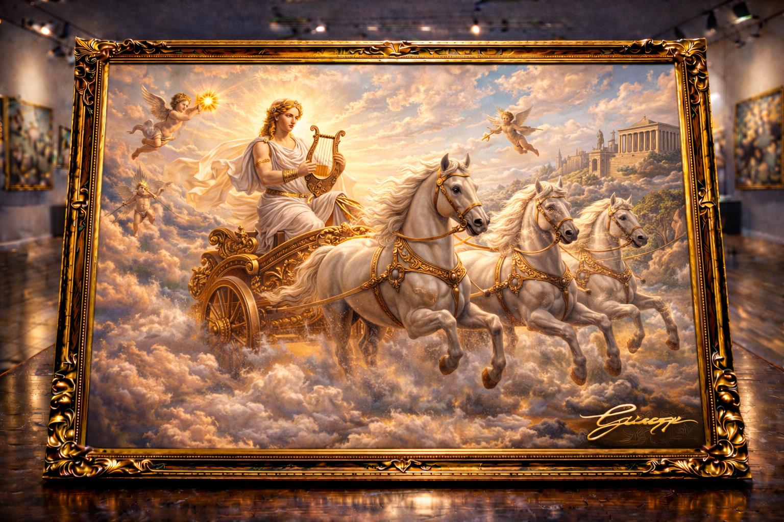 Apollo's radiant chariot at dawn